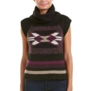 Autumn Cashmere “Navajo” Intarsia Wool/Cashmere Cowl neck sweater